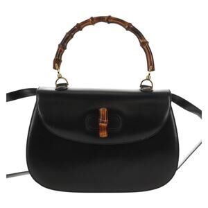 Gucci Bamboo Leather Handbag Black